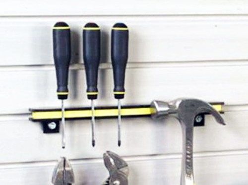 W-MTH1_13_Inch_Magnetic_Tool_Holder_Slatwall_Mounted